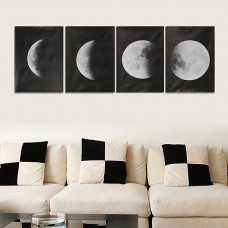 Unframed 4Pcs Moon Phases Modern Canvas Wall Art Artwork Print Painting Picture Home Decor Require a Frame   